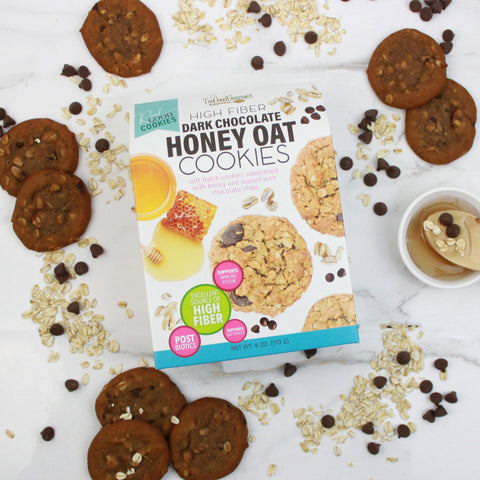 High Fiber Dark Chocolate Honey Oat Cookies