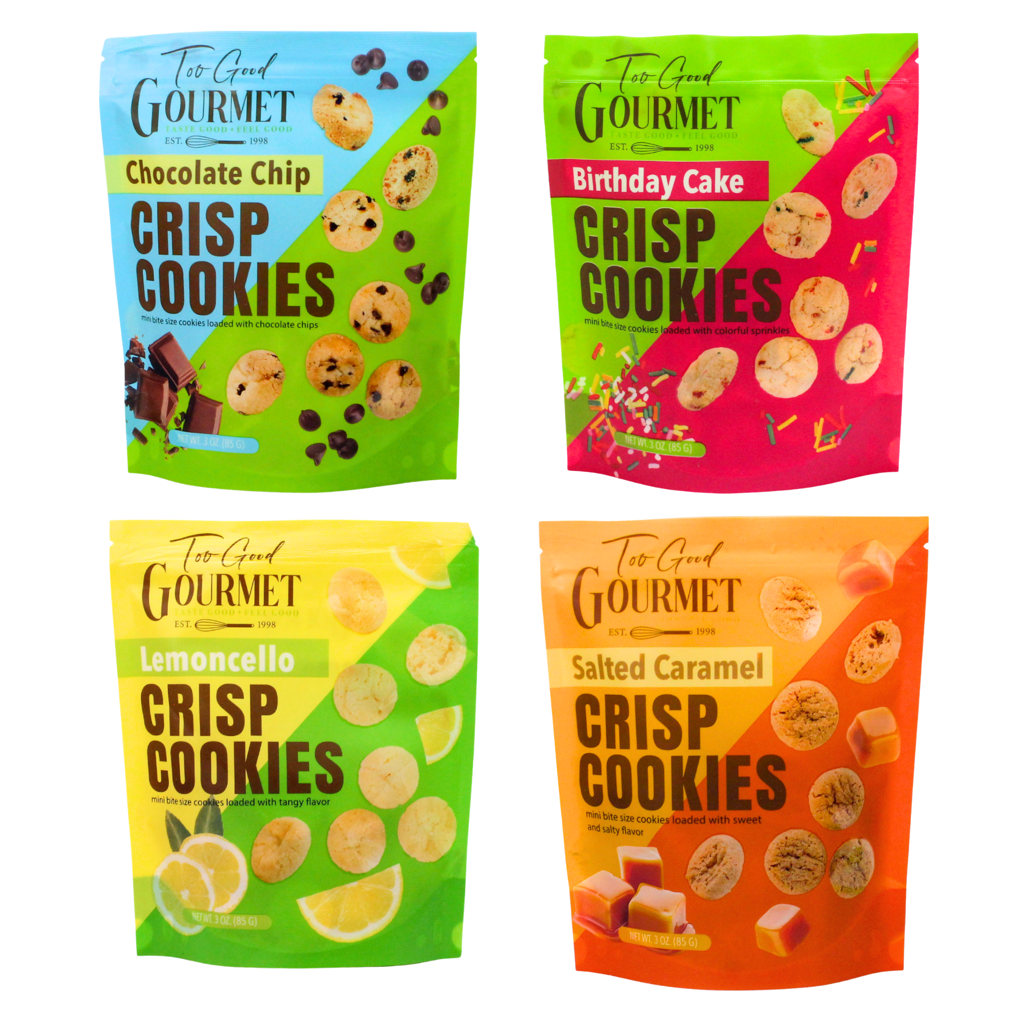 8-Pack Variety Bite Size Mini Crisp 3oz – Too Good Gourmet