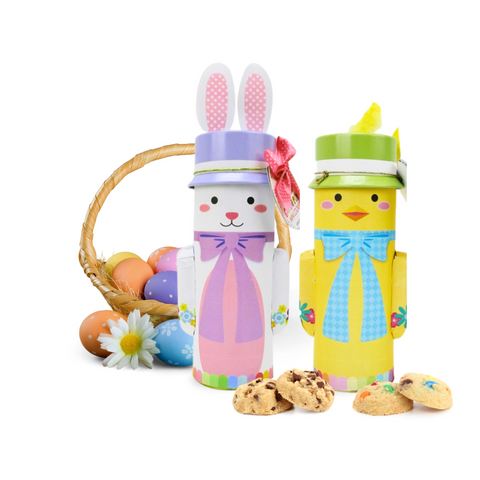 Easter Cookie Tin 2-Pack Variety – Bunny Chocolate Chip & Chick Rainbow Shortbread