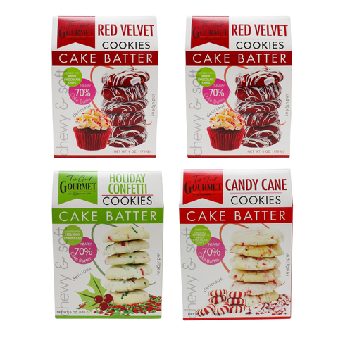 4-Pack Variety Pack Holiday Cake Batter Cookies