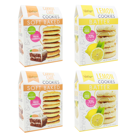 Spring Cake Batter Cookies: Carrot and Lemon Cake - 4 Pack