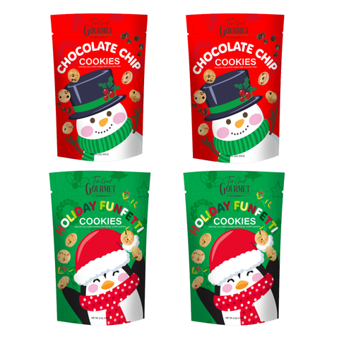 4-Pack Variety Holiday Bite-Sized Mini Crisp Cookies