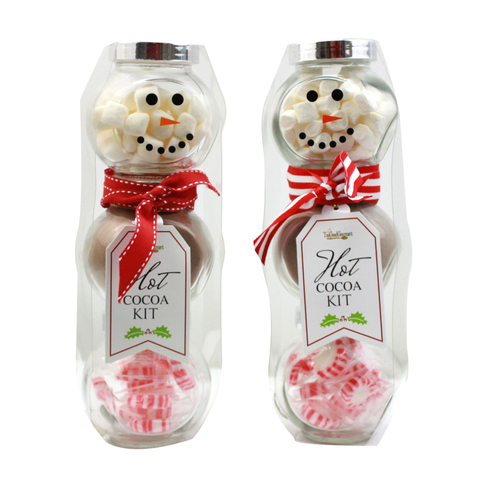 2-Pack Holiday Snowman Jar Cocoa Set